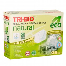 Природни еко таблети за автоматска машина за миење садови 25 таблети Tri-Bio 48270 2