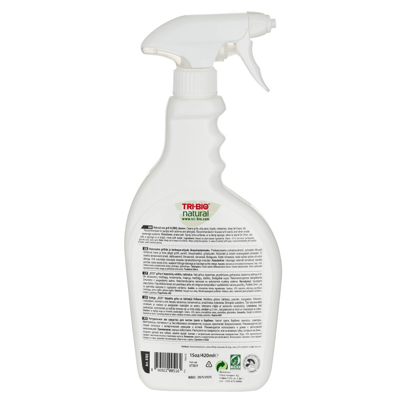 Detergent natural ecologic Tri-Bio pentru grătare, 420 ml Tri-Bio