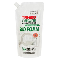 Spuma naturală pentru spălat vase Bio - pungă de reumplere, 900 ml. Tri-Bio 48339 