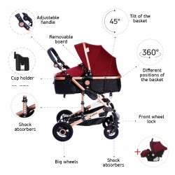 Baby stroller 3 in 1 Fontana and car seat ZIZITO 27567 2
