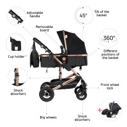 Baby stroller 3 in 1 Fontana and car seat ZIZITO 30068 8