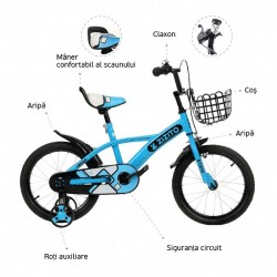 Bicicletă pentru copii Zizito Jack 16"", Certificat SGS, Albastra ZIZITO 26762 2