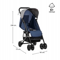 Детска количка Јасмин - компактна, лесна за преклопување и расплетување, Розева ZIZITO 27785 4