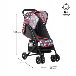 Детска количка Јасмин - компактна, лесна за преклопување и расплетување, Розева ZIZITO 27792 4