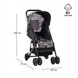 Детска количка Јасмин - компактна, лесна за преклопување и расплетување, Розева ZIZITO 27788 4