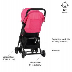 Kinderwagen Jasmin - kompakt, leicht zu falten und zu entfalten, pink ZIZITO 27783 3
